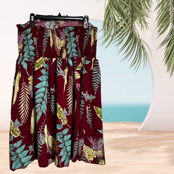 Plus Tropical Print Shirred Tube Dress Size 16 (2XL) - Picture 4 of 4